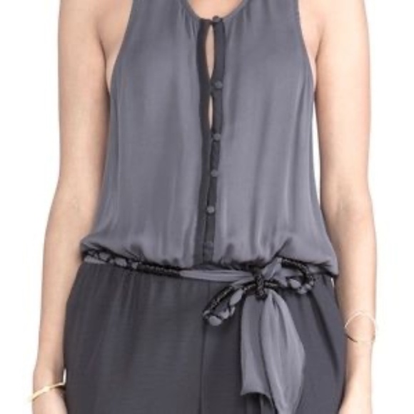 Free People Charcoal Gray Sleeveless Jumpsuit with Pockets Size XS - Picture 2 of 11